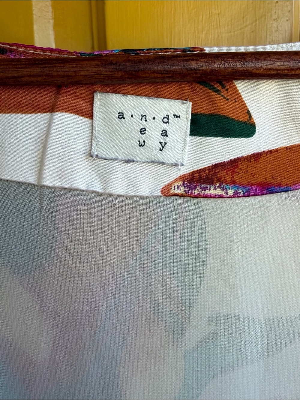 White Floral Satiny Kimono Jacket with Bright Multicolor Print - Picture 8 of 14